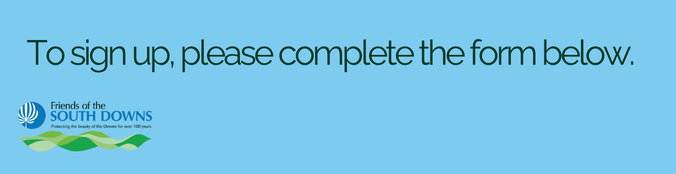 Image encouraging young adults to complete a sign-up form to Friends of the South Downs young adult membership. 